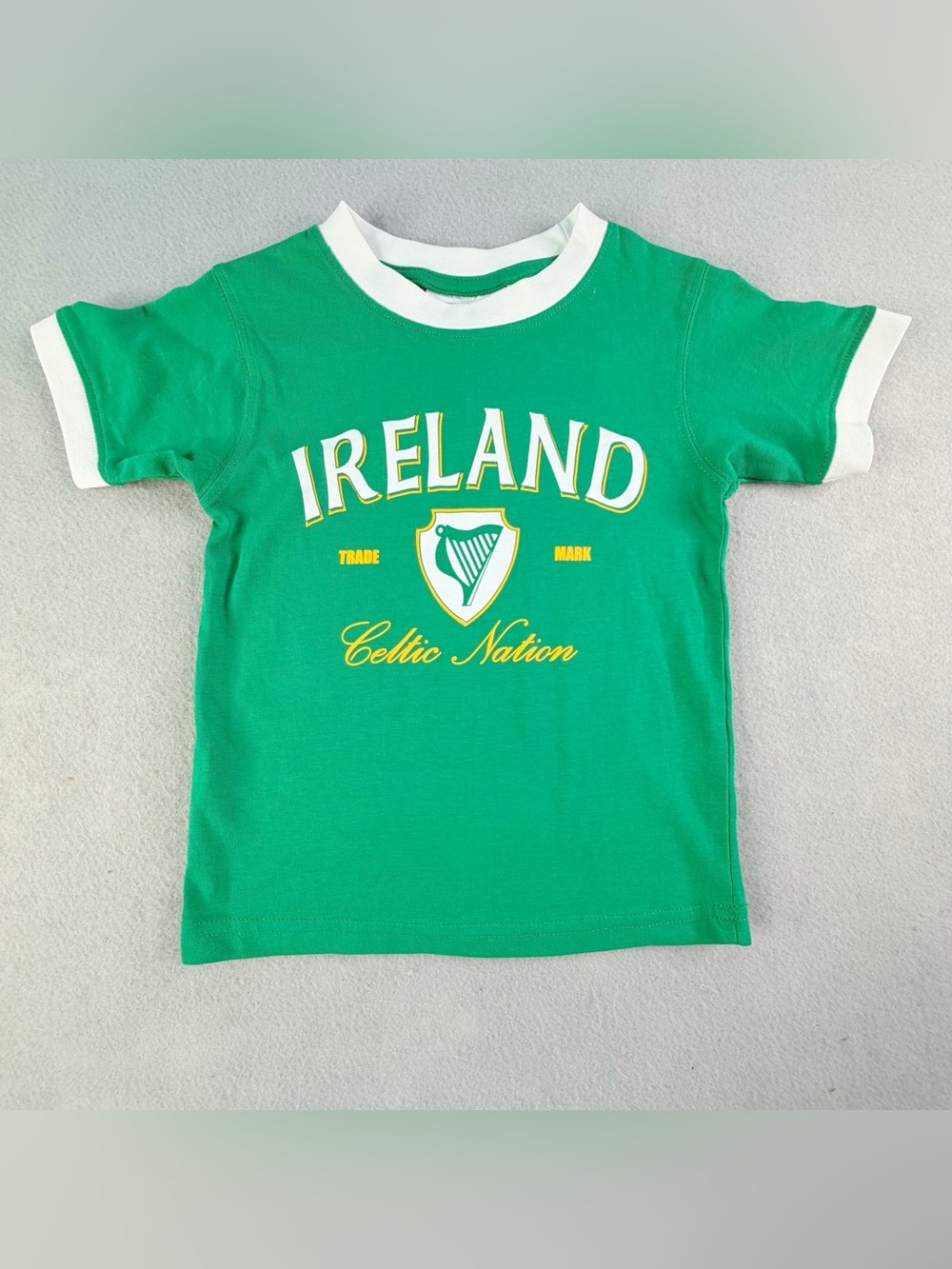 Lansdowne Emerald Green Ireland White Ringer T Shirt Kids 3/4 New